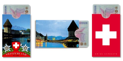 cardbox Luzern Set /// Motive: Luzern/Schweizer Kreuz /// 3er Set /// Hüllen für Karten, Ausweise und Führerscheine im Scheckkartenformat von cardbox