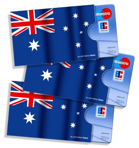 cardbox Motiv: Australien Flagge/Australische Fahne /// 3er Set /// Hüllen für Kreditkarten, Führerscheine u.ä. von cardbox