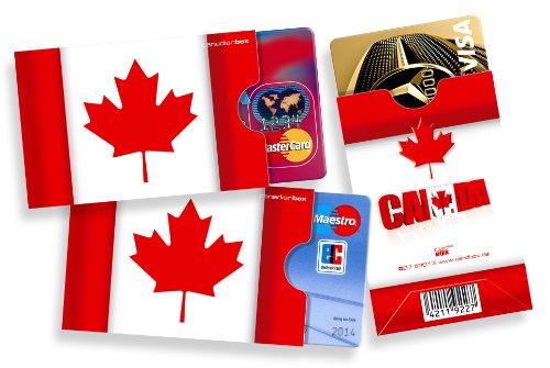 cardbox Motiv: Kanada Flagge/Fahne /// 3er Set /// Kartenhülle, Ausweishülle, Visitenkartenhülle für alle Karten im genormten Scheckkartenformat von cardbox
