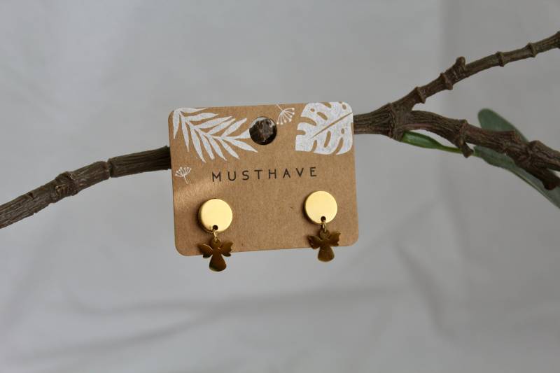 Edelstahl Ohrringe Mit Schutzengel/Ostergeschenk Geburtstagsgeschenk Engel Geschenkidee Frau Geschenk Erstkommunion von carinomiojewellery