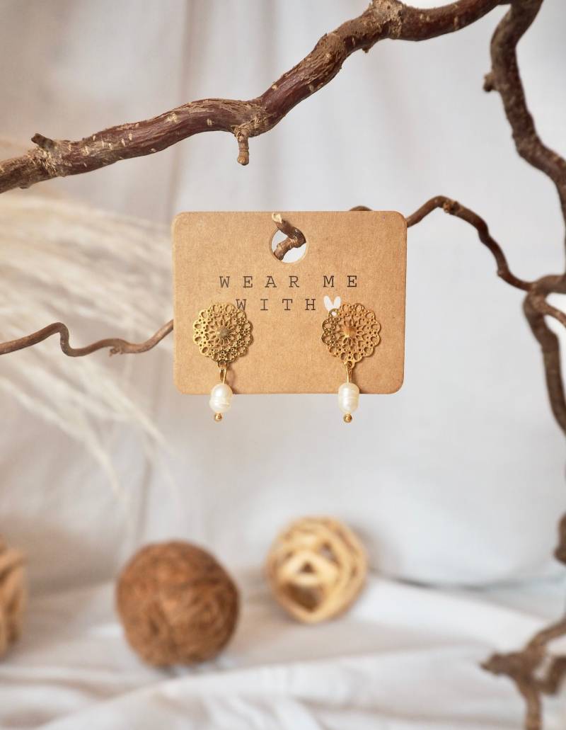 Einzigartige Ohrstecker Mit Süßwasserperle/Geburtstagsgeschenk Geschenkidee Frau Für Freundin Perlenohrringe von carinomiojewellery