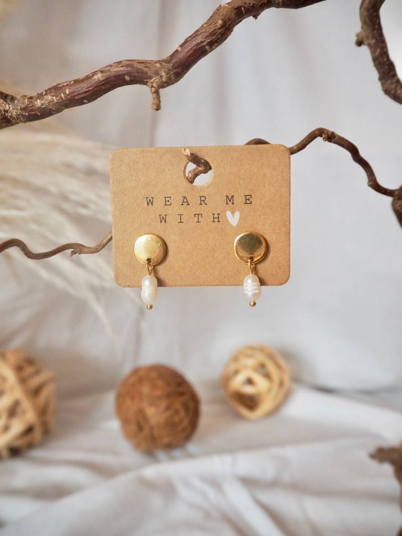 Einzigartige Ohrstecker Mit Süßwasserperlen/Geburtstagsgeschenk Geschenkidee Für Freundin Leichte Ohrringe von carinomiojewellery