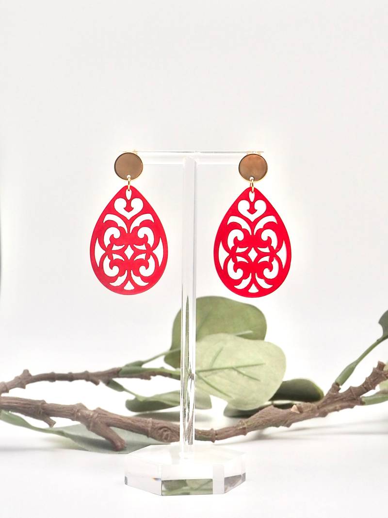 Einzigartige Statement Ohrringe Mit Resin-Ornament/Geburtstagsgeschenk Geschenkidee Frau Trachtenschmuck Leichte von carinomiojewellery