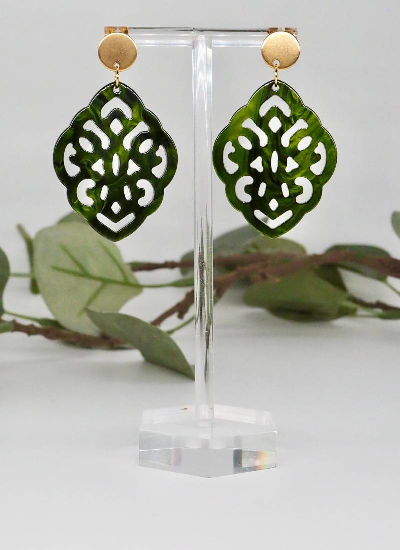 Einzigartige Statement Ohrringe Mit Resin-Ornament/Geburtstagsgeschenk Geschenkidee Freundin Trachtenschmuck Leichte von carinomiojewellery