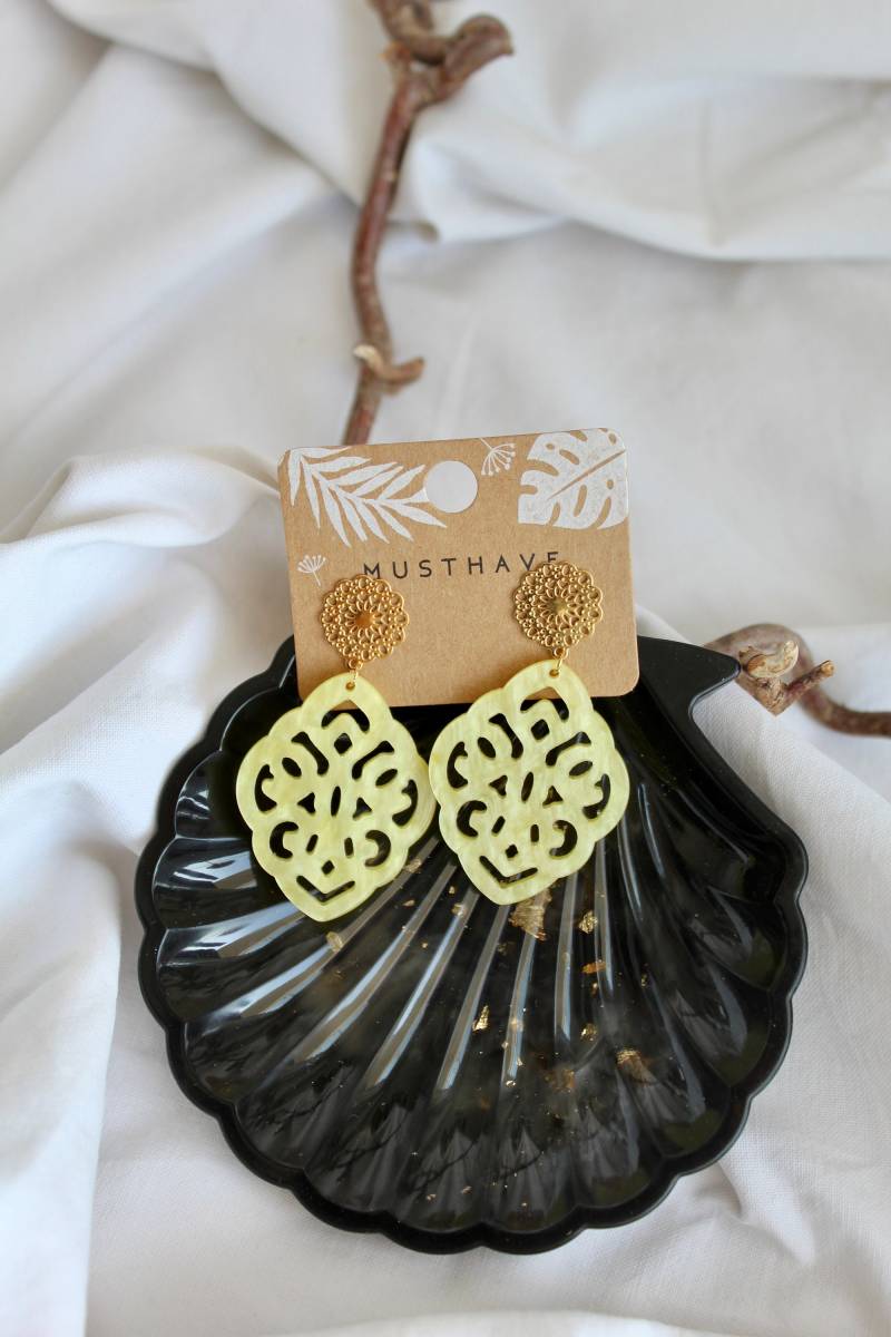 Einzigartige Statement Ohrringe Mit Resin-Ornament/Geburtstagsgeschenk Geschenkidee Freundin Trachtenschmuck Leichte von carinomiojewellery