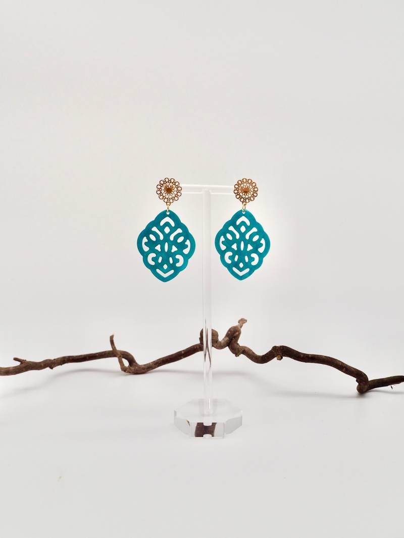 Einzigartige Statement Ohrringe Mit Resin-Ornament/Geburtstagsgeschenk Geschenkidee Freundin Trachtenschmuck Leichte von carinomiojewellery