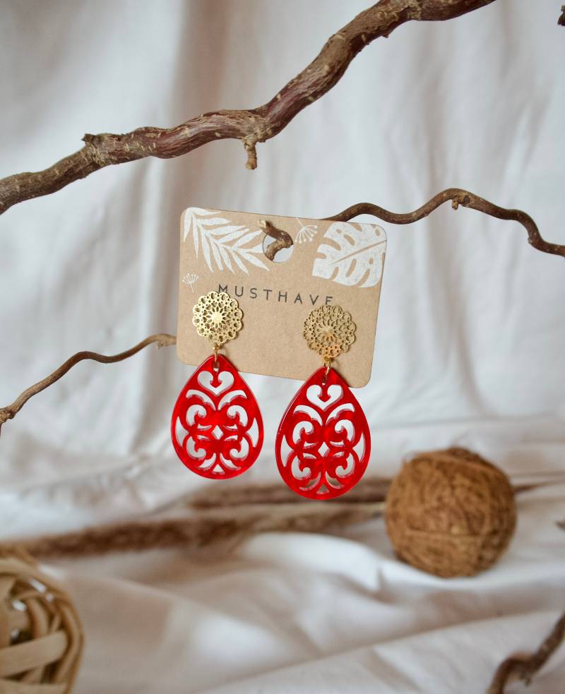 Einzigartige Statement Ohrringe Mit Resin-Ornament/Geburtstagsgeschenk Geschenkidee Freundin Trachtenschmuck Leichte von carinomiojewellery