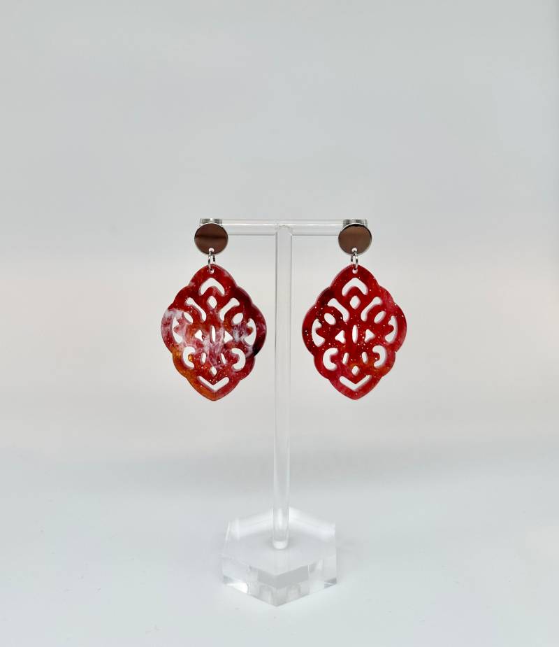 Einzigartige Statement Ohrringe Mit Resin-Ornament/Geburtstagsgeschenk Geschenkidee Freundin Trachtenschmuck Leichte von carinomiojewellery