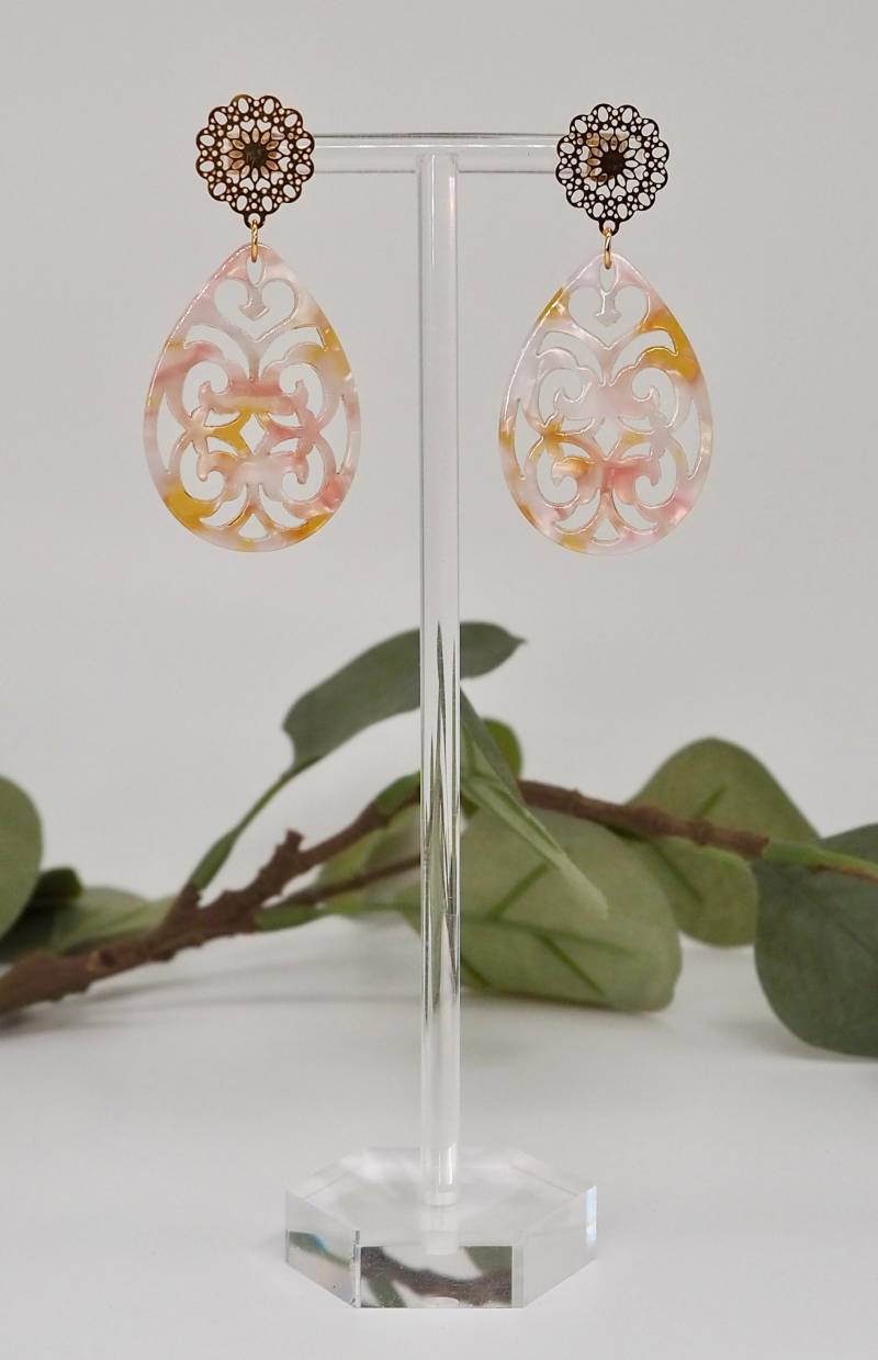 Einzigartige Statement Ohrringe Mit Resin-Ornament/Geburtstagsgeschenk Geschenkidee Freundin Trachtenschmuck Leichte von carinomiojewellery