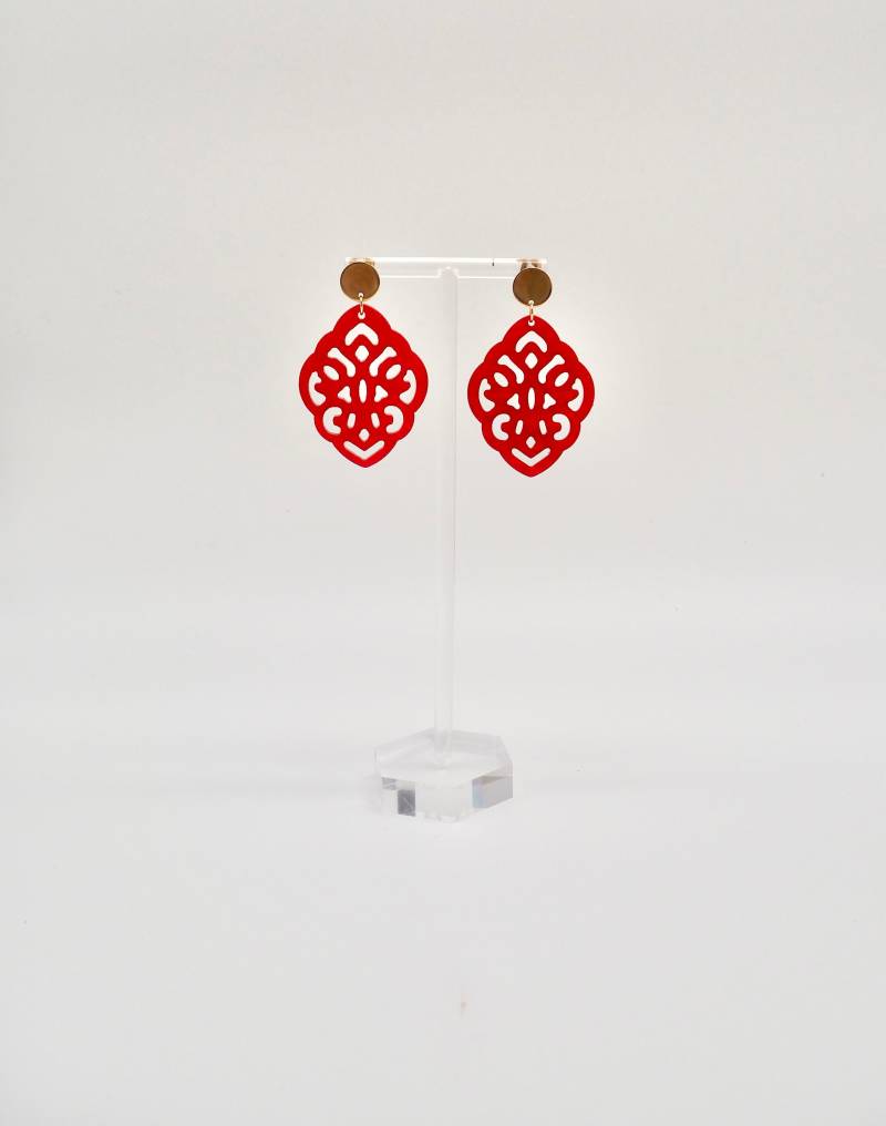 Einzigartige Statement Ohrringe Mit Resin-Ornament/Geburtstagsgeschenk Geschenkidee Freundin Trachtenschmuck Leichte von carinomiojewellery