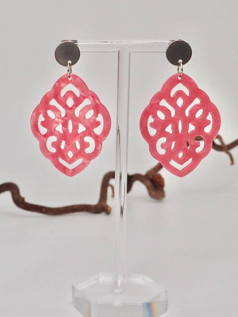 Einzigartige Statement Ohrringe Mit Resin-Ornament/Geburtstagsgeschenk Geschenkidee Freundin Trachtenschmuck Leichte von carinomiojewellery