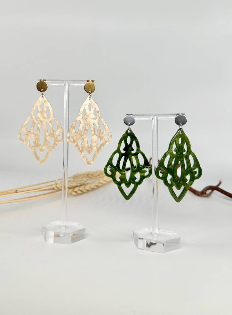 Einzigartige Statement Ohrringe Mit Resin-Ornament/Geburtstagsgeschenk Trachtenschmuck Besondere Geschenkidee Herbstohrringe von carinomiojewellery