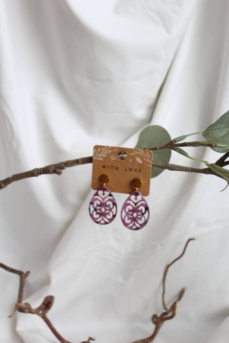 Einzigartige Statement Ohrringe Mit Resin-Ornament Tropfen/Geburtstagsgeschenk Geschenkidee Frau Trachtenschmuck Leichte von carinomiojewellery