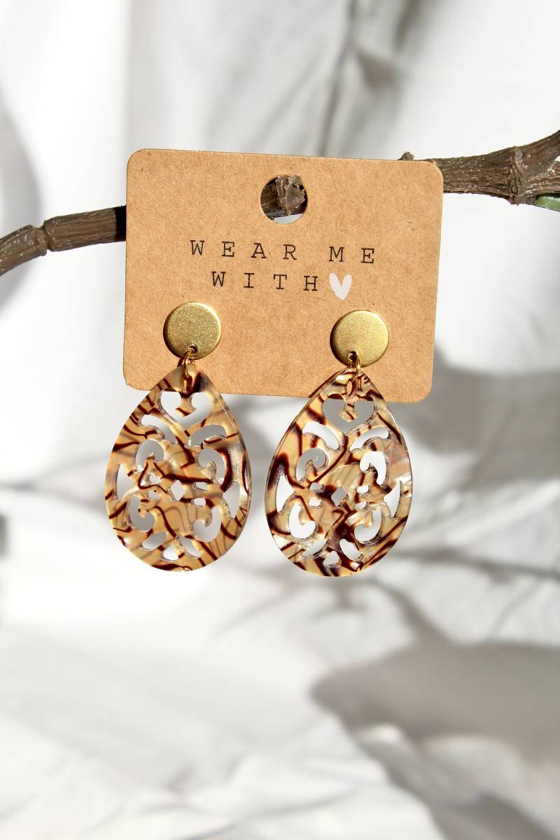 Einzigartige Statement Ohrringe Mit Resin-Ornament Tropfen/Geschenkidee Freundin Trachtenschmuck Leichte von carinomiojewellery