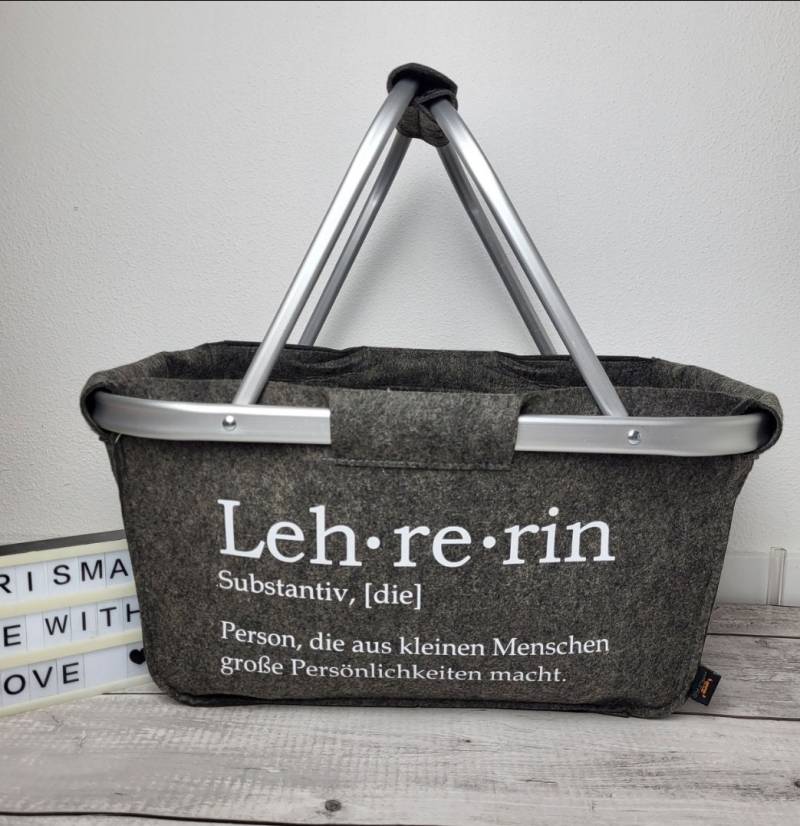 Einkaufskorb, Filzkorb Lehrerin Oder Lehrer, Abschiedsgeschenk Einkaufskorb, Filzkorb Lehrerin Oder Lehrer, Abschiedsgeschenk von carismaMadeWithLove