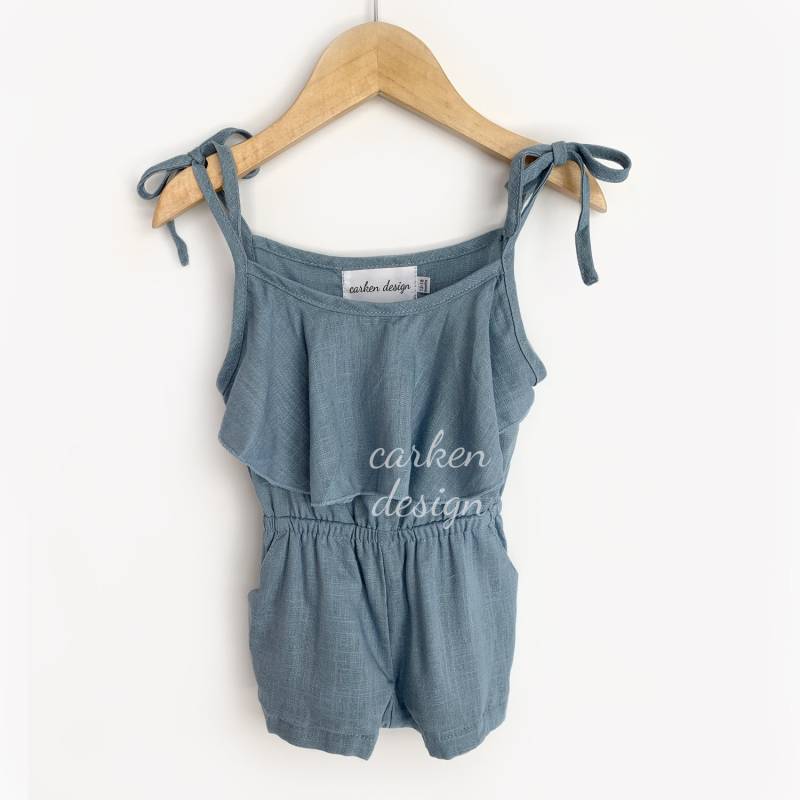 Baby-Mädchen-Strampelanzug, Baby-Strampler, Kleinkind-Mädchen-Strampler, Strampler, Leinen-Baby-Strampler, Mädchen-Strampler, Leinen-Strampler von carkendesign