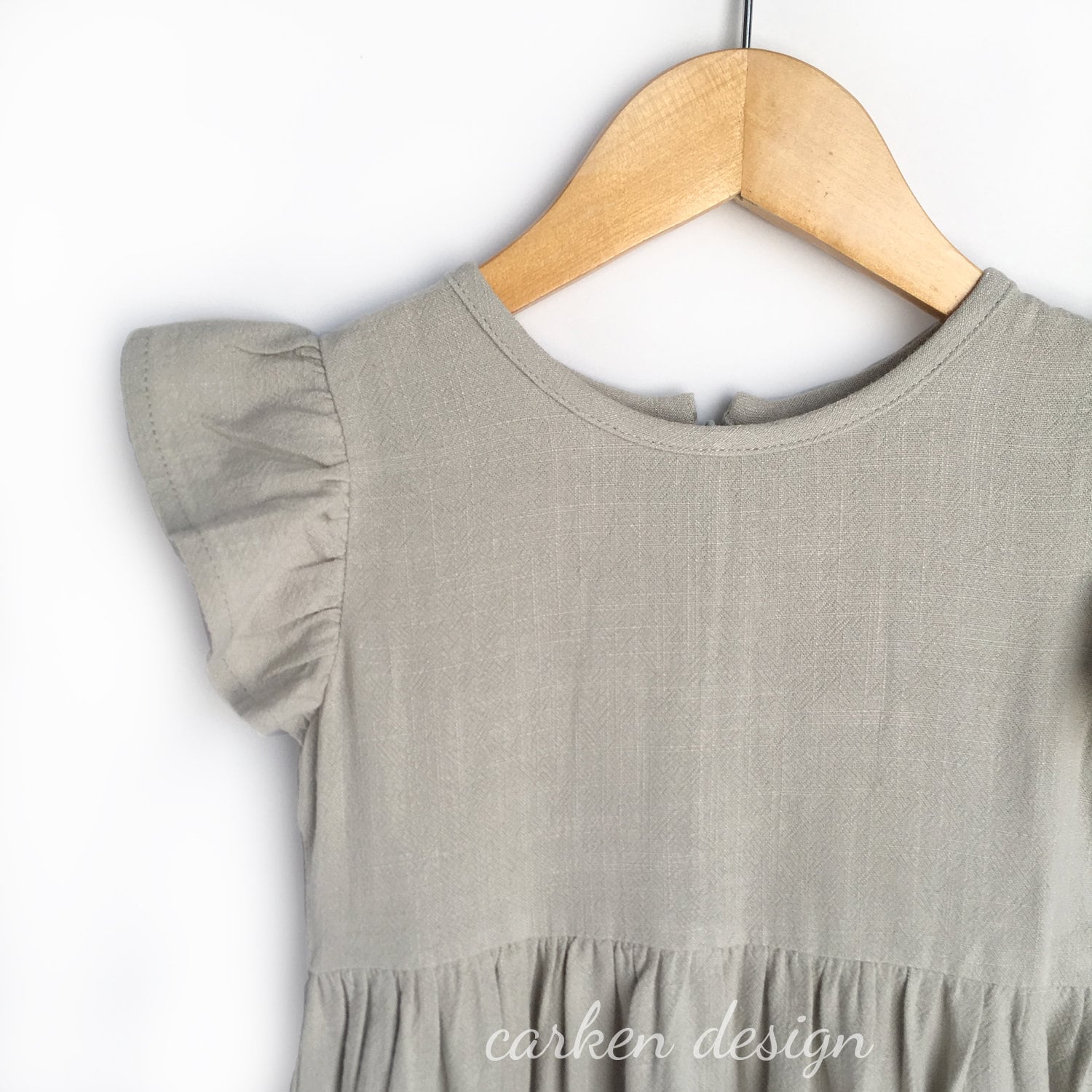 Graues Leinenkleid, Leinenkleid Für Mädchen, Blumenmädchenkleid, Kleinkindkleid, Mädchenkleid von carkendesign