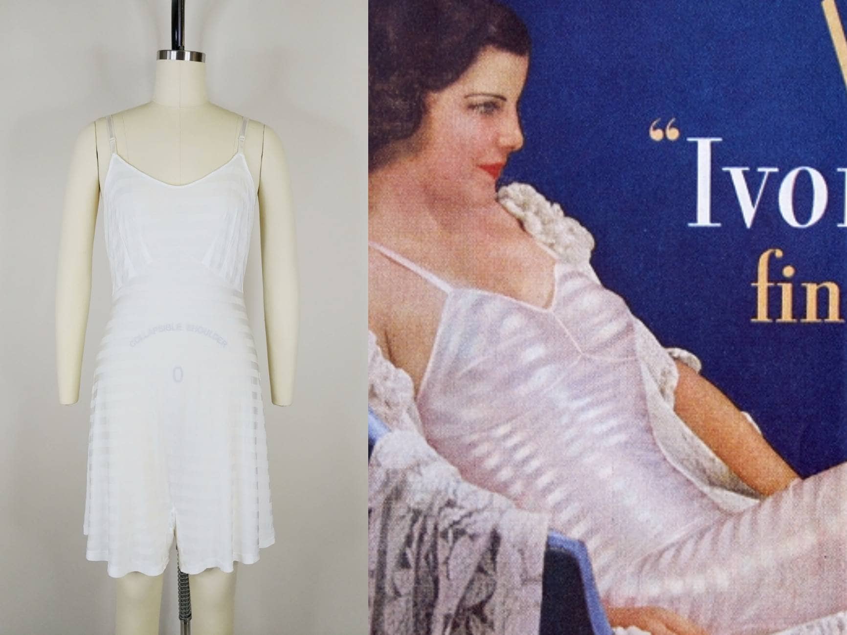 1940Er Jahre Van Raalte Stryps Weißer Rayon Jersey Singlette Step in | Vintage 40Er Slip Shorts Damen Unterwäsche Xs Small von carlasuevintage