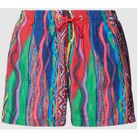 CARLO COLUCCI Badehose mit Allover-Muster Modell 'Knit Print' in Marine, Größe S von carlo colucci