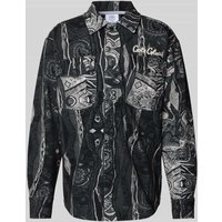 CARLO COLUCCI Loose Fit Hemdjacke mit Label-Stitching in Black, Größe M CARLO COLUCCI Loose Fit Hemdjacke mit Label-Stitching in Black, Größe M von carlo colucci