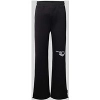 CARLO COLUCCI Oversize Fit Sweatpants mit Label-Print in Black, Größe XXL von carlo colucci
