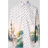 CARLO COLUCCI Oversized Freizeithemd mit Brusttaschen in Offwhite, Größe XL von carlo colucci