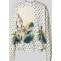 CARLO COLUCCI Oversized Sweatshirt mit gerippten Abschlüssen in Offwhite, Größe XXL CARLO COLUCCI Oversized Sweatshirt mit gerippten Abschlüssen in Offwhite, Größe XXL von carlo colucci