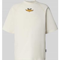 CARLO COLUCCI Oversized T-Shirt mit Label-Print in Offwhite, Größe XXL von carlo colucci