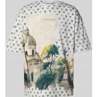 CARLO COLUCCI Oversized T-Shirt mit Label-Stitching in Offwhite, Größe XXL CARLO COLUCCI Oversized T-Shirt mit Label-Stitching in Offwhite, Größe XXL von carlo colucci
