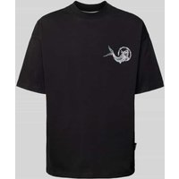 CARLO COLUCCI Oversized T-Shirt mit Motiv-Print in Black, Größe XL von carlo colucci