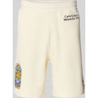 CARLO COLUCCI Sweatshorts mit Label-Print in Offwhite, Größe M von carlo colucci