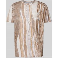 CARLO COLUCCI T-Shirt mit Label-Print in Beige, Größe XXL von carlo colucci