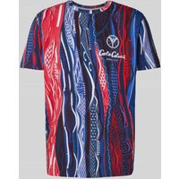 CARLO COLUCCI T-Shirt mit Label-Print in Blau, Größe L von carlo colucci