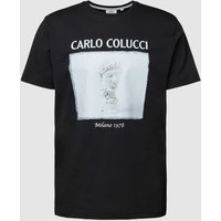 CARLO COLUCCI T-Shirt mit Motiv- und Label-Print in Black, Größe L von carlo colucci