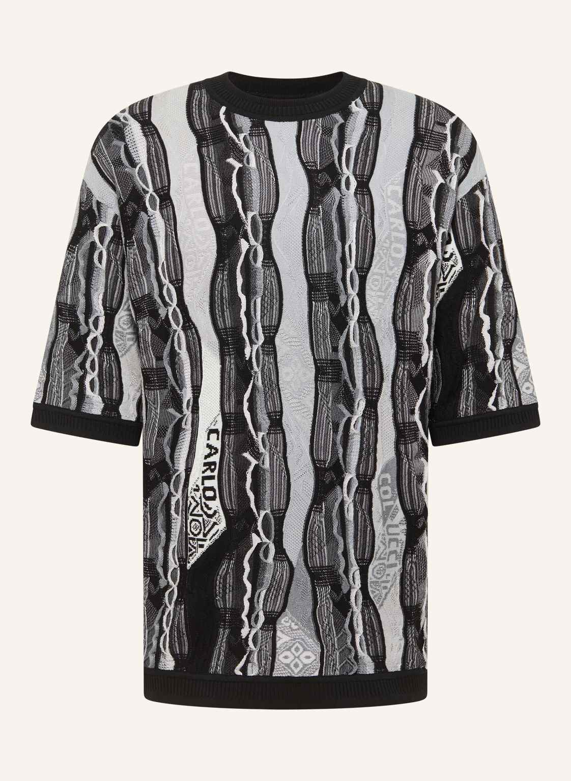Carlo Colucci 3d Strick T-Shirt Favetta schwarz von carlo colucci