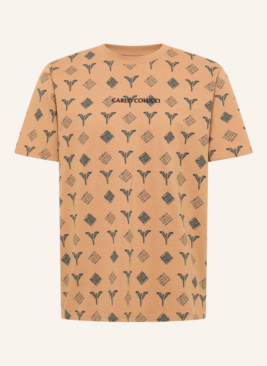 Carlo Colucci Logo T-Shirt - Black Friday Falchi braun von carlo colucci