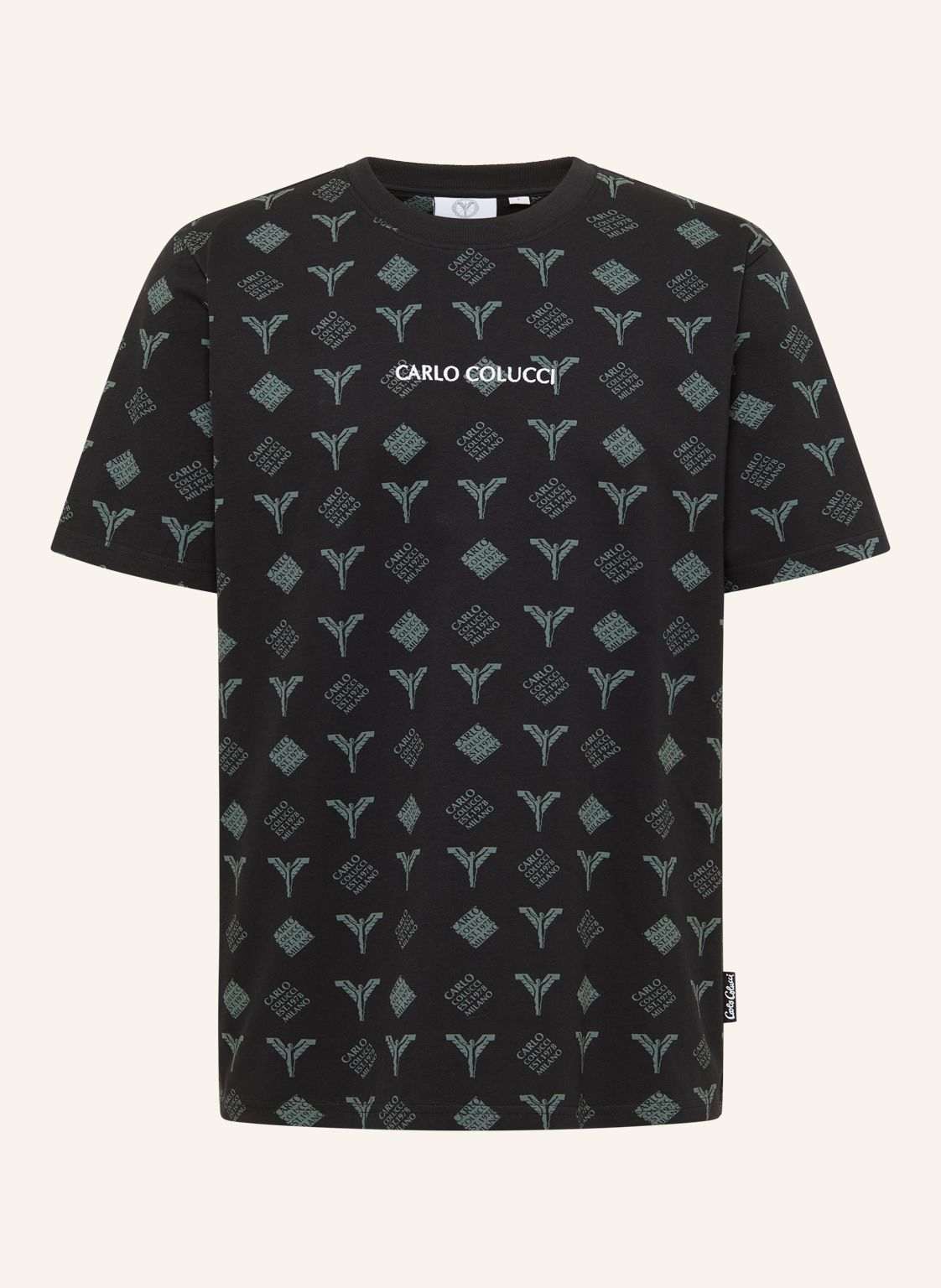 Carlo Colucci Logo T-Shirt - Black Friday Falchi schwarz von carlo colucci