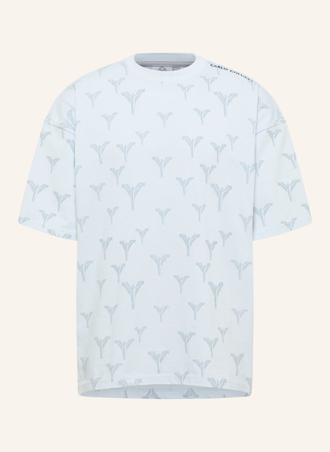 Carlo Colucci Logo T-Shirt - Clean Capsule Fasan blau von carlo colucci