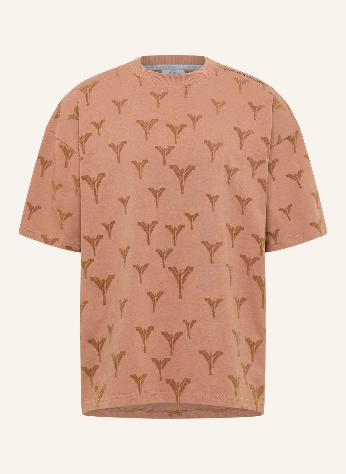 Carlo Colucci Logo T-Shirt - Clean Capsule Fasan braun von carlo colucci