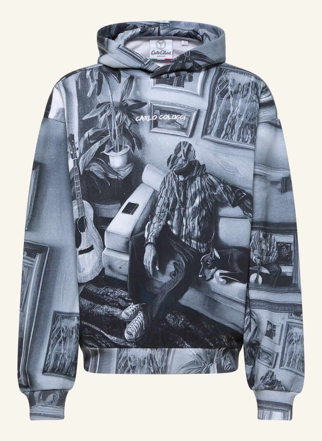 Carlo Colucci Oversize Hoodie - Impression Of Carlo Ermini schwarz von carlo colucci