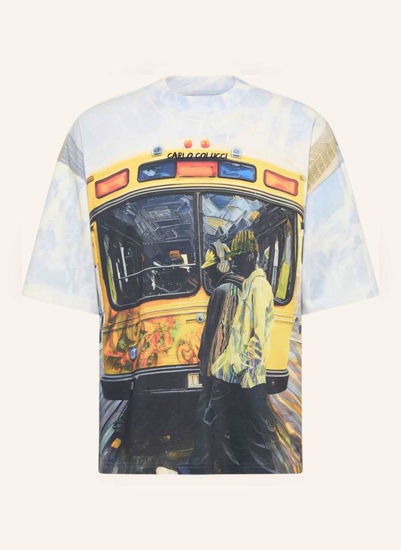 Carlo Colucci Oversize T-Shirt - Impression Of Carlo Ercolin beige von carlo colucci