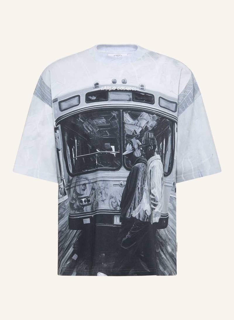 Carlo Colucci Oversize T-Shirt - Impression Of Carlo Ercolin schwarz von carlo colucci