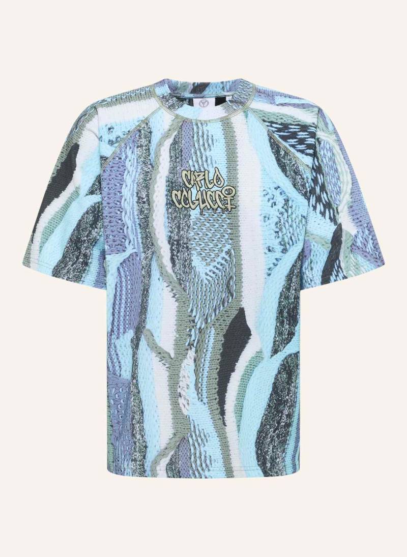 Carlo Colucci Oversize T-Shirt - Zoom In Ettori blau von carlo colucci