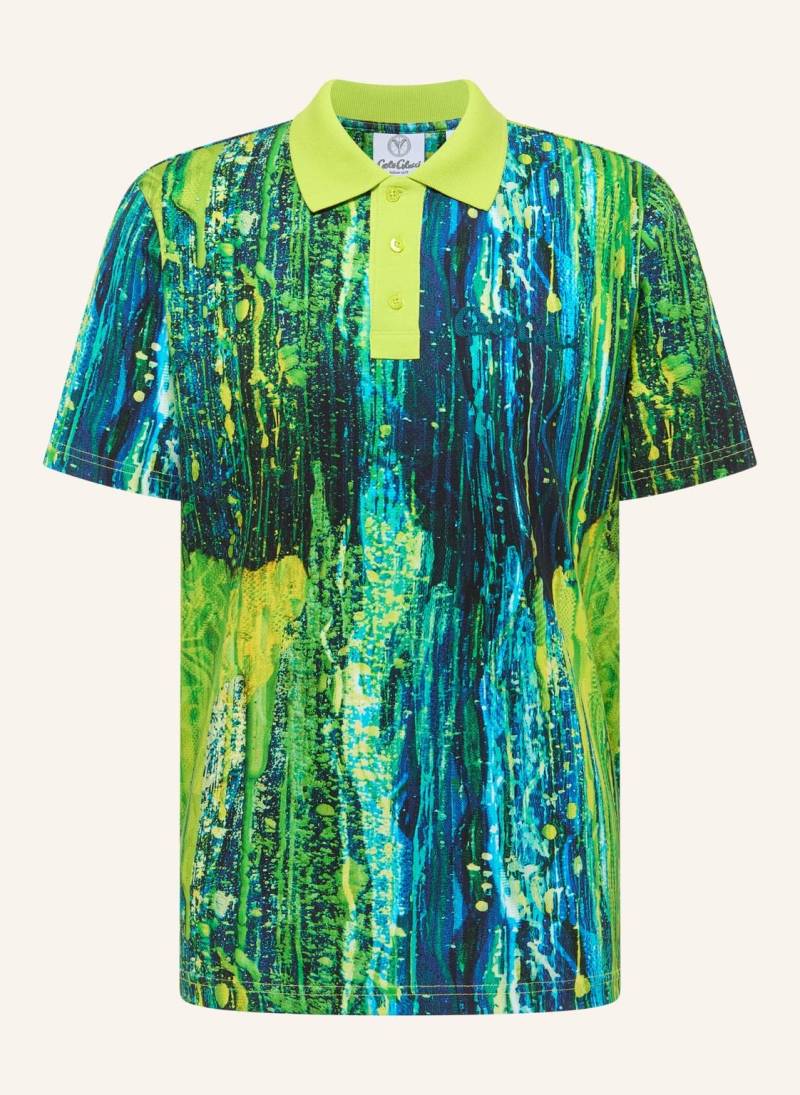 Carlo Colucci Poloshirt - Ai Drip Knit Fascella gruen von carlo colucci
