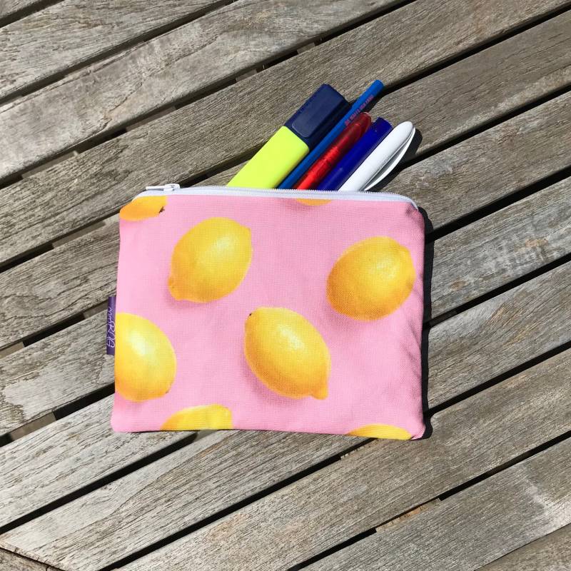 Mini-Clutch "Marie" Rosa/Zitrone von caroBAG