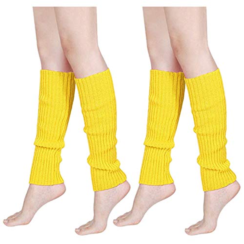 carol -1 2 Paare Damen Winter Beinwärmer Stulpen Häkelarbeit Bein Wärmer Verdicken Stulpen Damen Teens Grobstrick Legwarmers Strickte Häkelarbeit Knie Hohe Lange Socken Aufladungs Stulpe Socken von carol -1