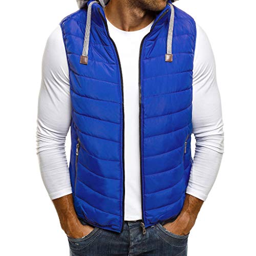 carol -1 Herren Weste Steppweste Outdoor Weste Mit Kapuze, Outdoor Sports Wattierte Steppweste Bodywarmer, Gepolsterte Ärmellose Herren Jacke mit Kapuze Gesteppte Winddichte Weste für Den Außenbereich von carol -1