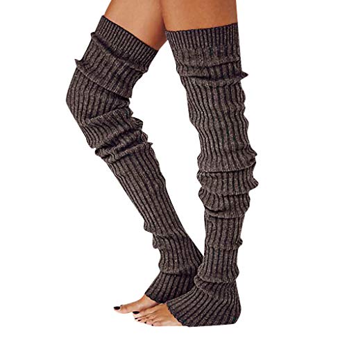 carol -1 Stulpen Damen Lange Winter Beinwärmer Gestrickt Verdicken Beinstulpen Basic Leg Warmer Gestrickte Overknee Damen Stulpen - 1 Paar Extralang Bis Oberschenkel für Ballett, Fitness, Yoga von carol -1