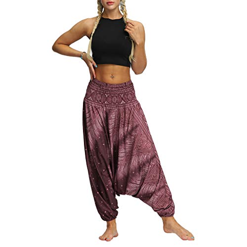 carol -1 Super Weiche Harem Yoga Pilates Hosen, Damen Haremshose Beiläufig Lose Breites Bein Hippie Hose-Hohe Taille BohemienStil Tanzen Yoga Pilates Hosen, Pumphose Aladin Haremshose Hippie Muster von carol -1