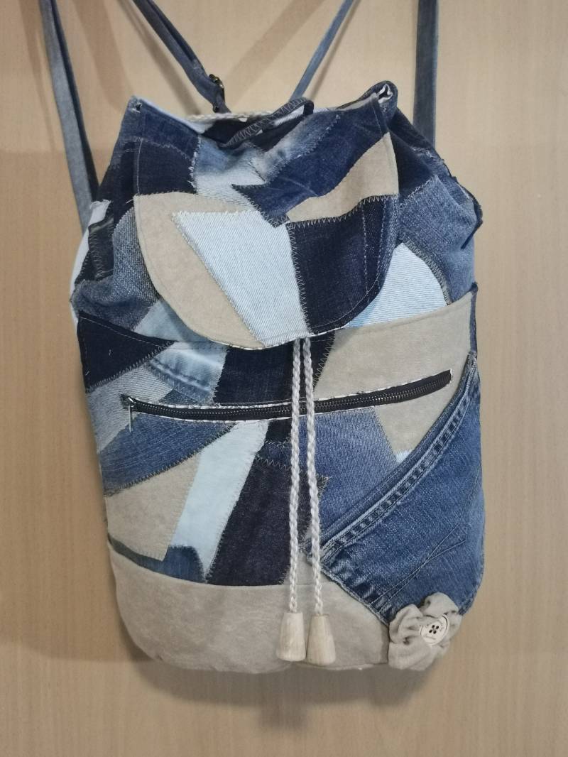 Upcycling Rucksack von carolinehandmadebyCS